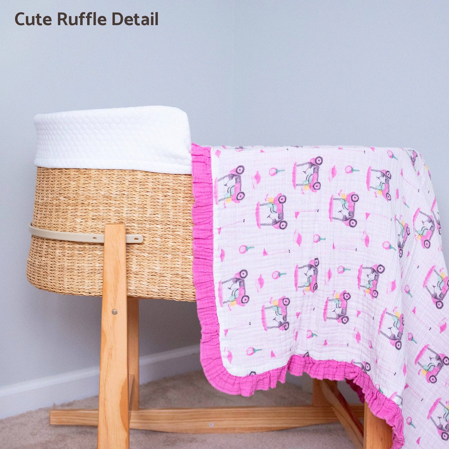 LollyBanks Lil Miss Birdie Muslin Quilt Baby & Kids Ruffle Blanket