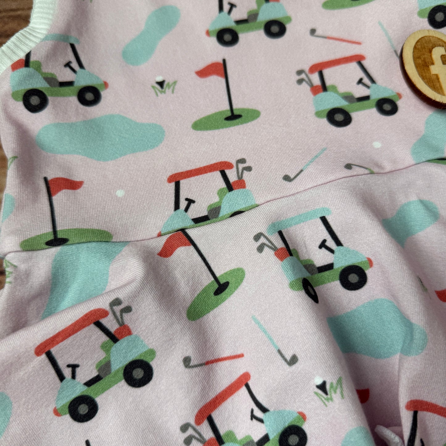 Pink Golf Tiny Tanksie Peplum Romper