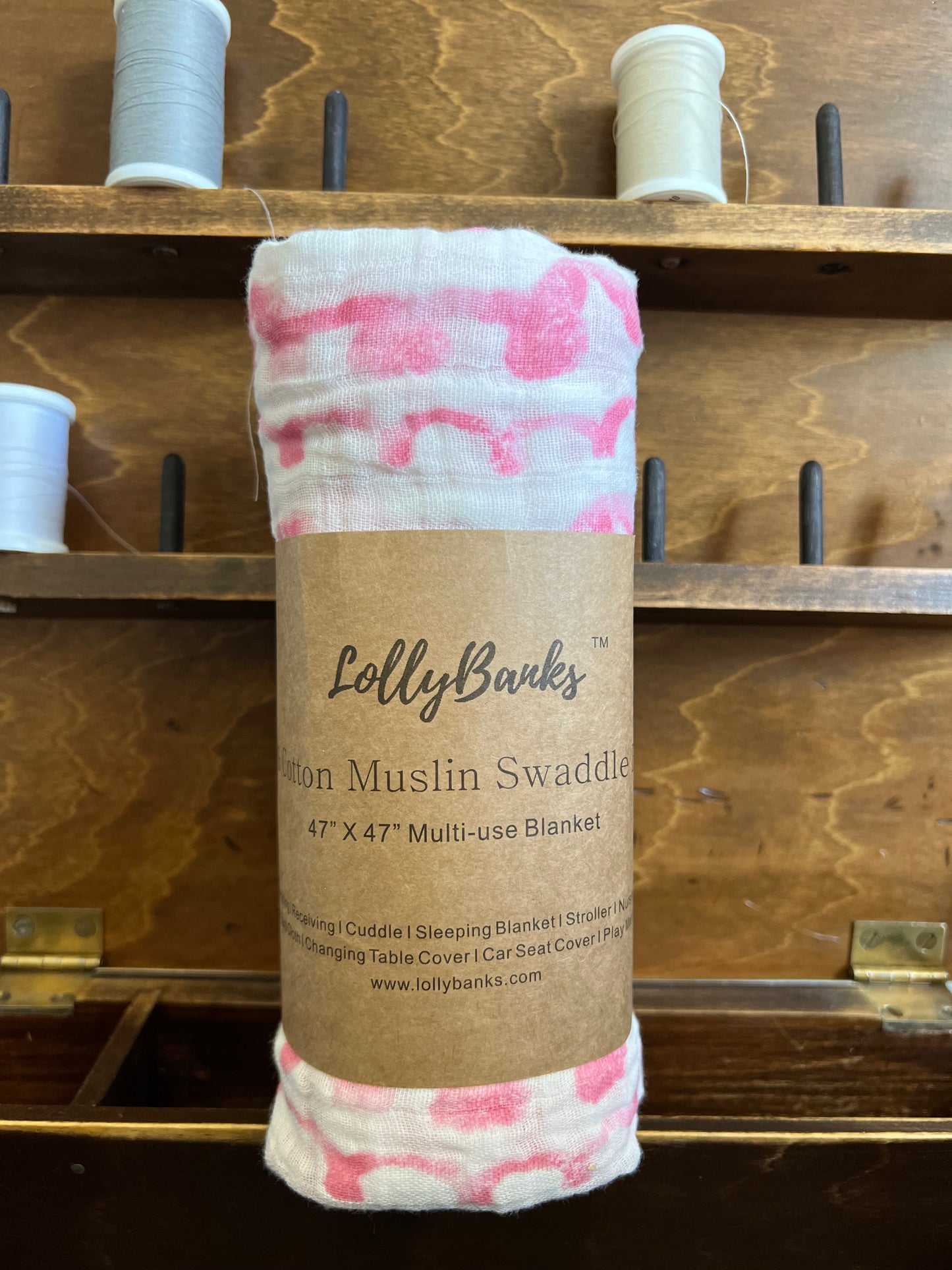 LollyBanks On Wednesdays We Wear Pink Muslin Swaddle