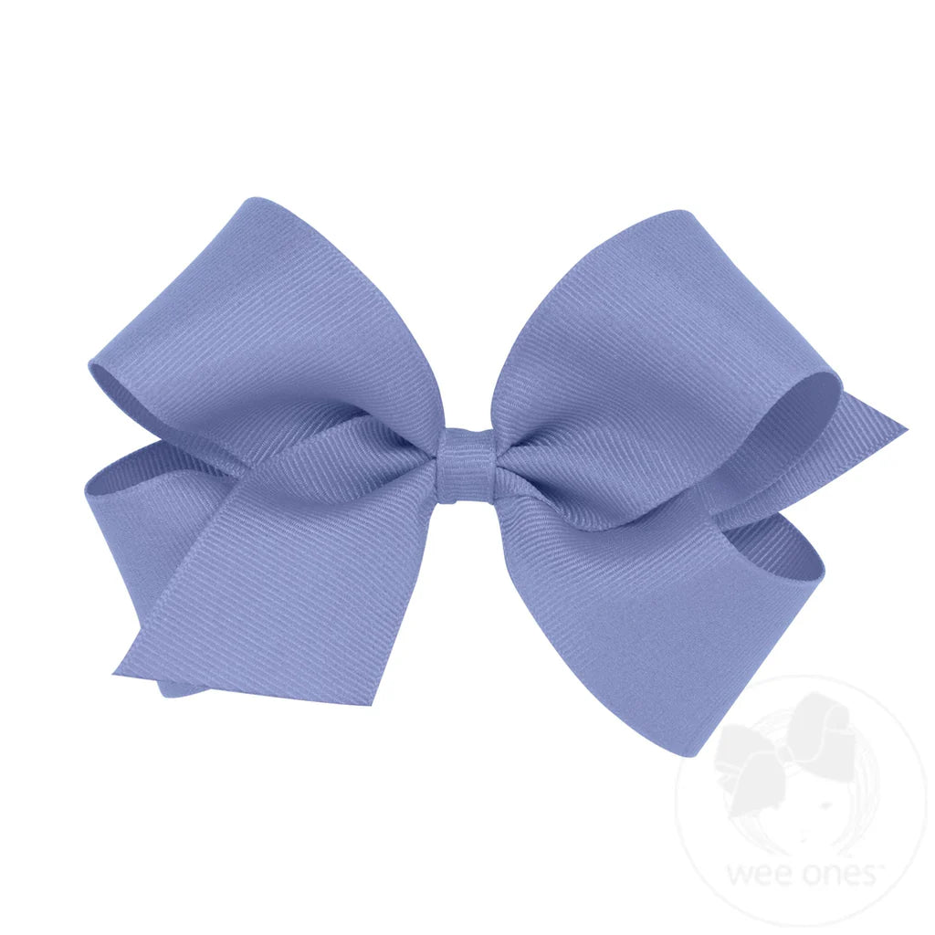 WeeOnes Medium Classic Grosgrain Bow - Blue Bird