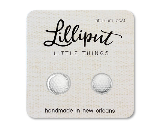 Lilliput Golf Ball Earrings // Sports Earrings