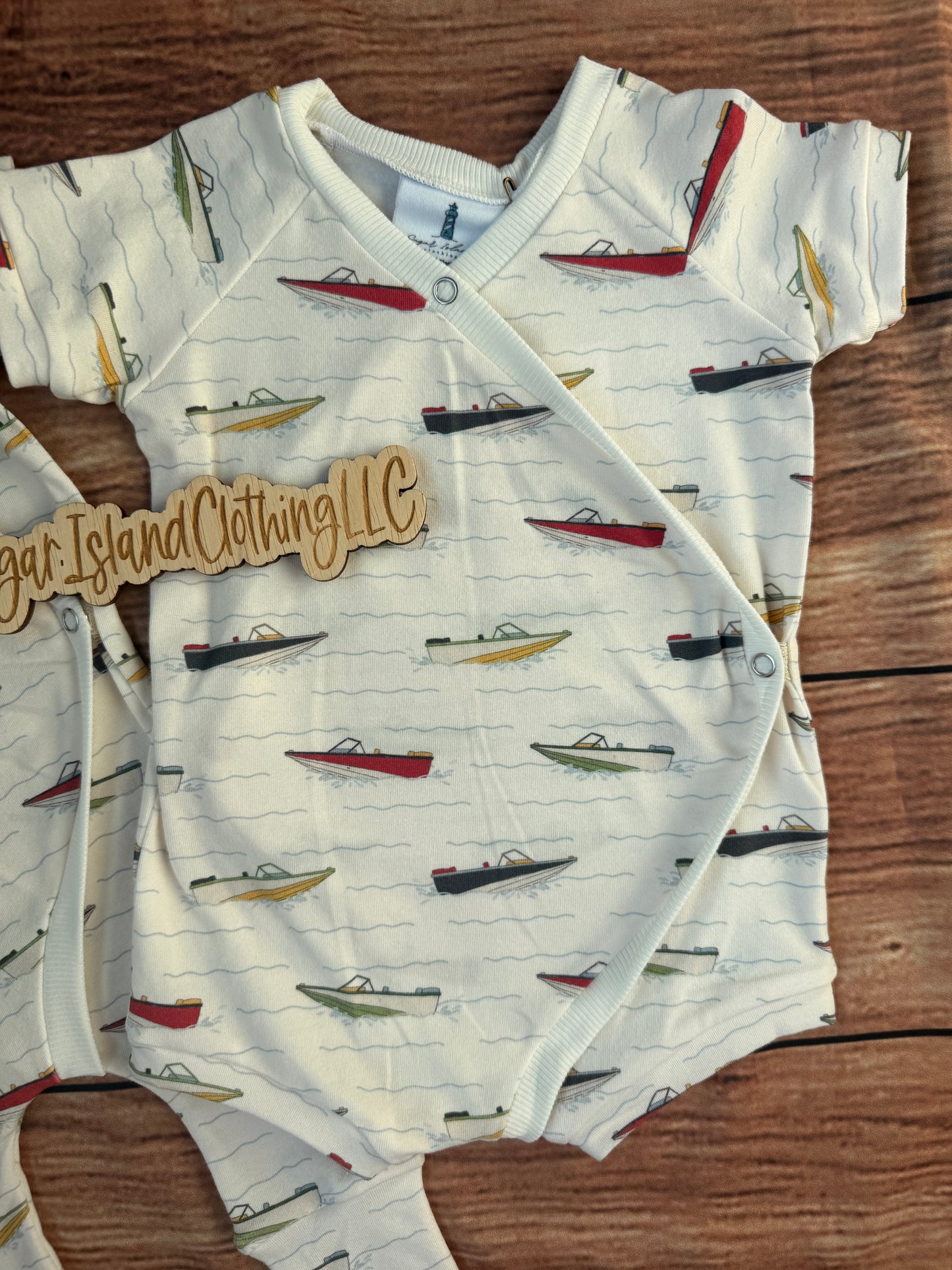 Speedboats & Waves Baby East Romper