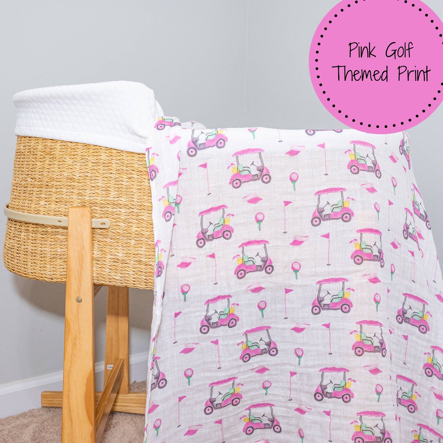 LollyBanks Lil Miss Birdie Baby Muslin Swaddle Blanket 47x47