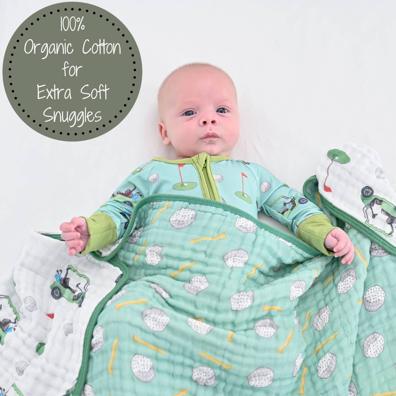 LollyBanks Golf A Round Muslin Quilt Baby & Kids Blanket