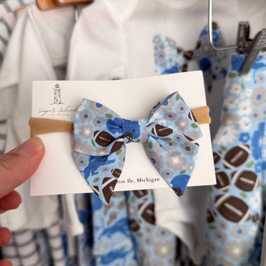 Lions Floral Baby Bow Headband