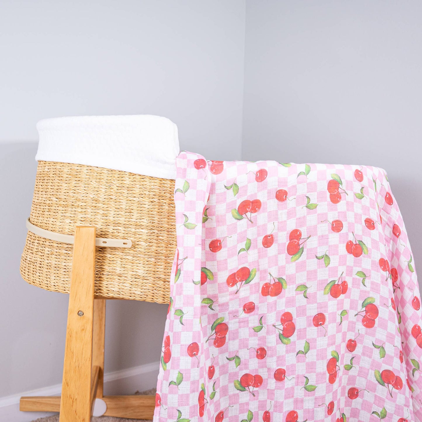 LollyBanks Cherry on Top Baby Muslin Swaddle Blanket