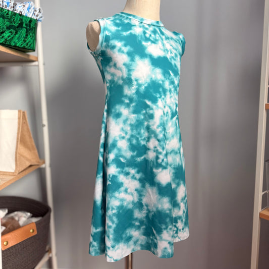 Swim Material Dress - Teal Tie Dye