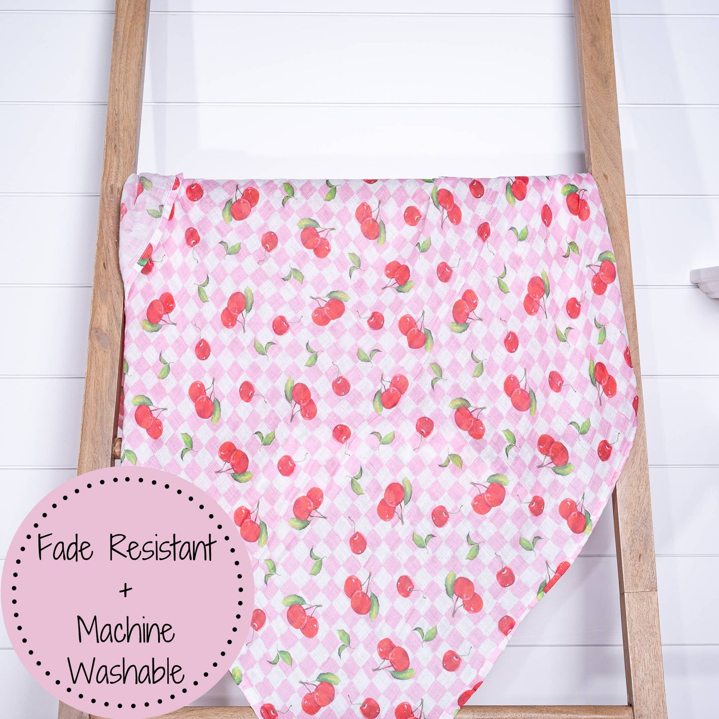 LollyBanks Cherry on Top Baby Muslin Swaddle Blanket