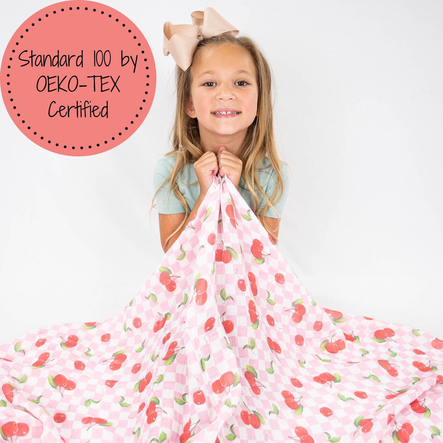 LollyBanks Cherry on Top Baby Muslin Swaddle Blanket