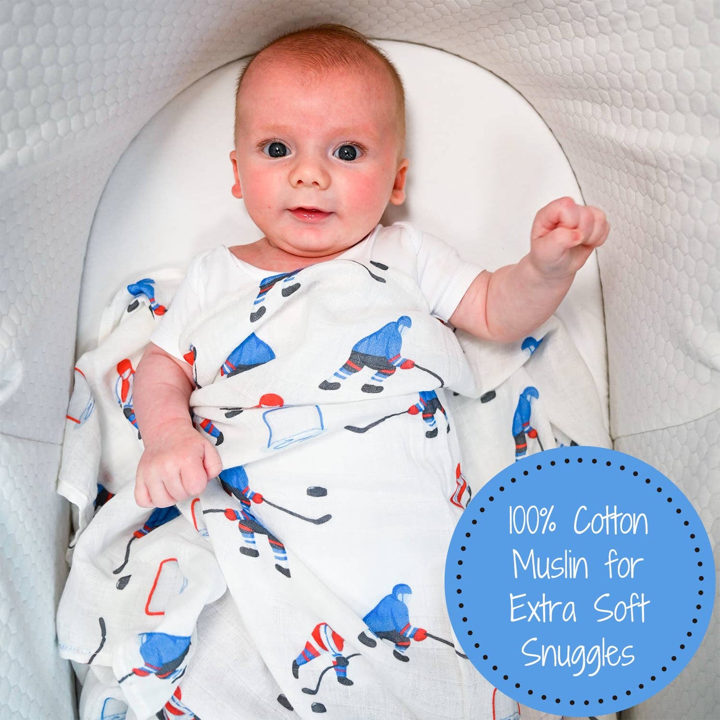 LollyBanks Pass, Shoot, Score Baby Muslin Swaddle Blanket