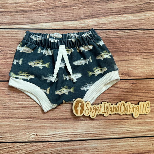 Navy Blue Fish Shorties