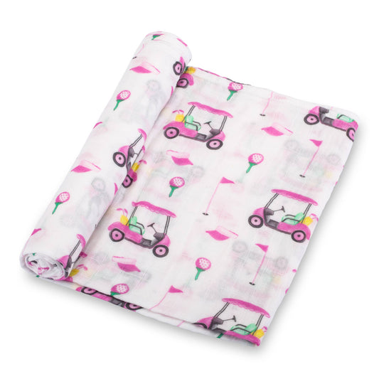 LollyBanks Lil Miss Birdie Baby Muslin Swaddle Blanket 47x47