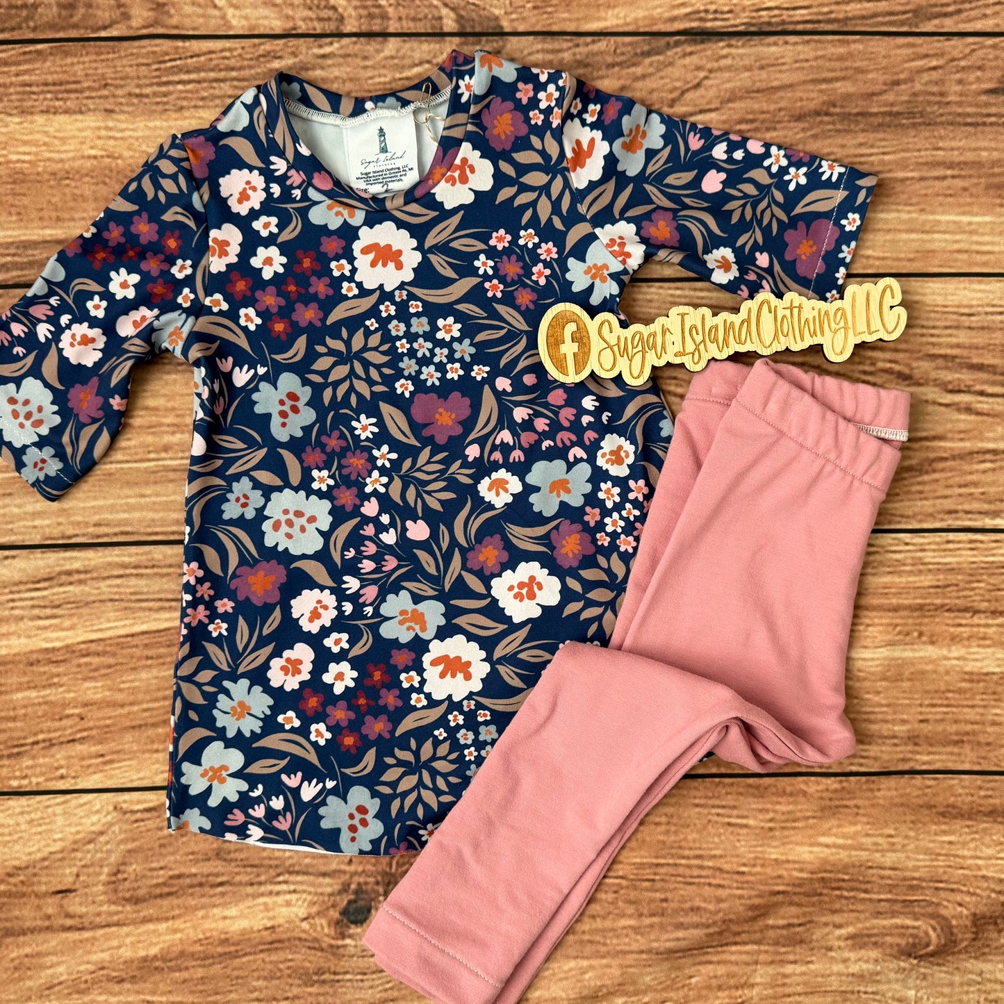 Navy Floral Tunic & Leggings