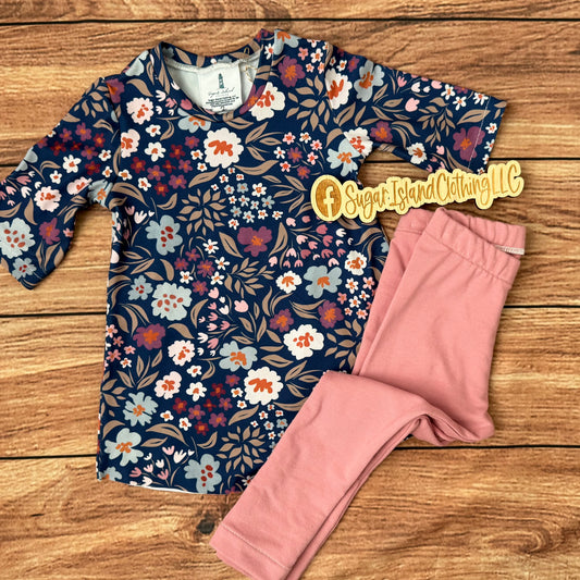 Navy Floral Tunic & Leggings