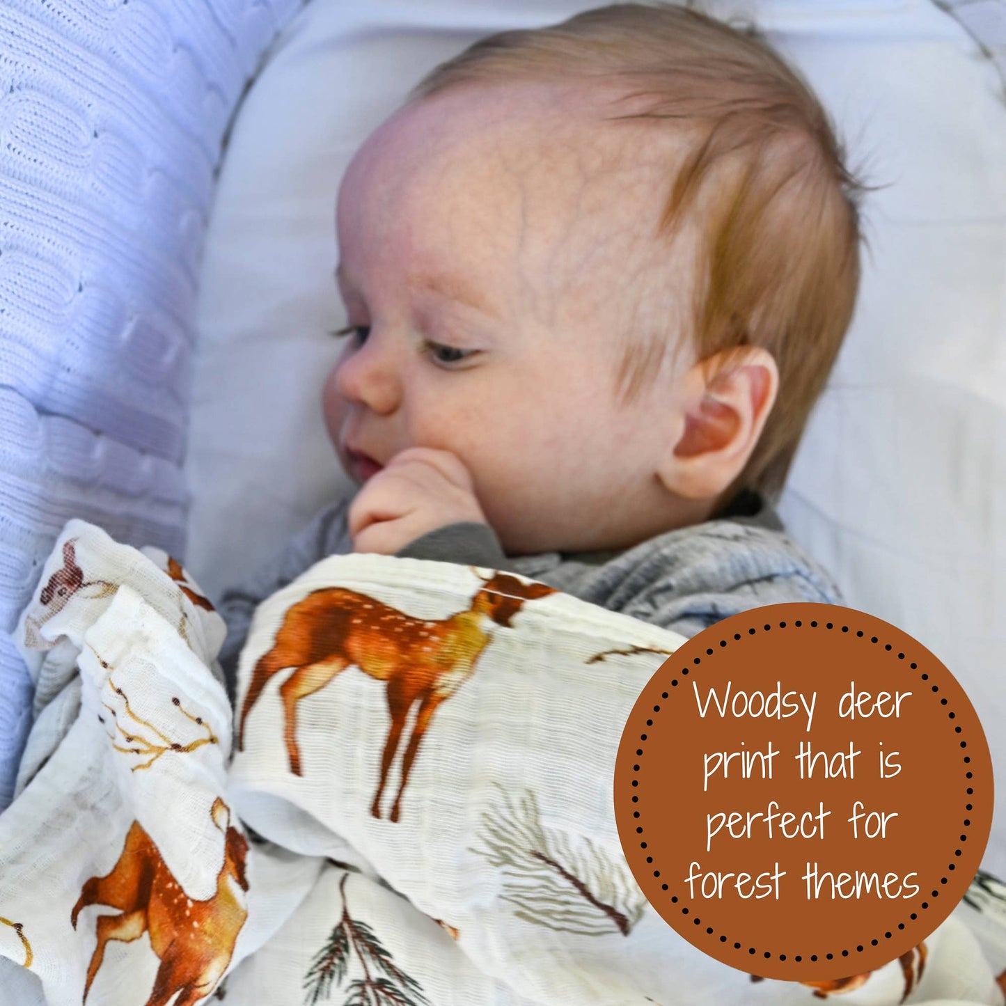 LollyBanks Oh Deer Baby Muslin Swaddle Blanket