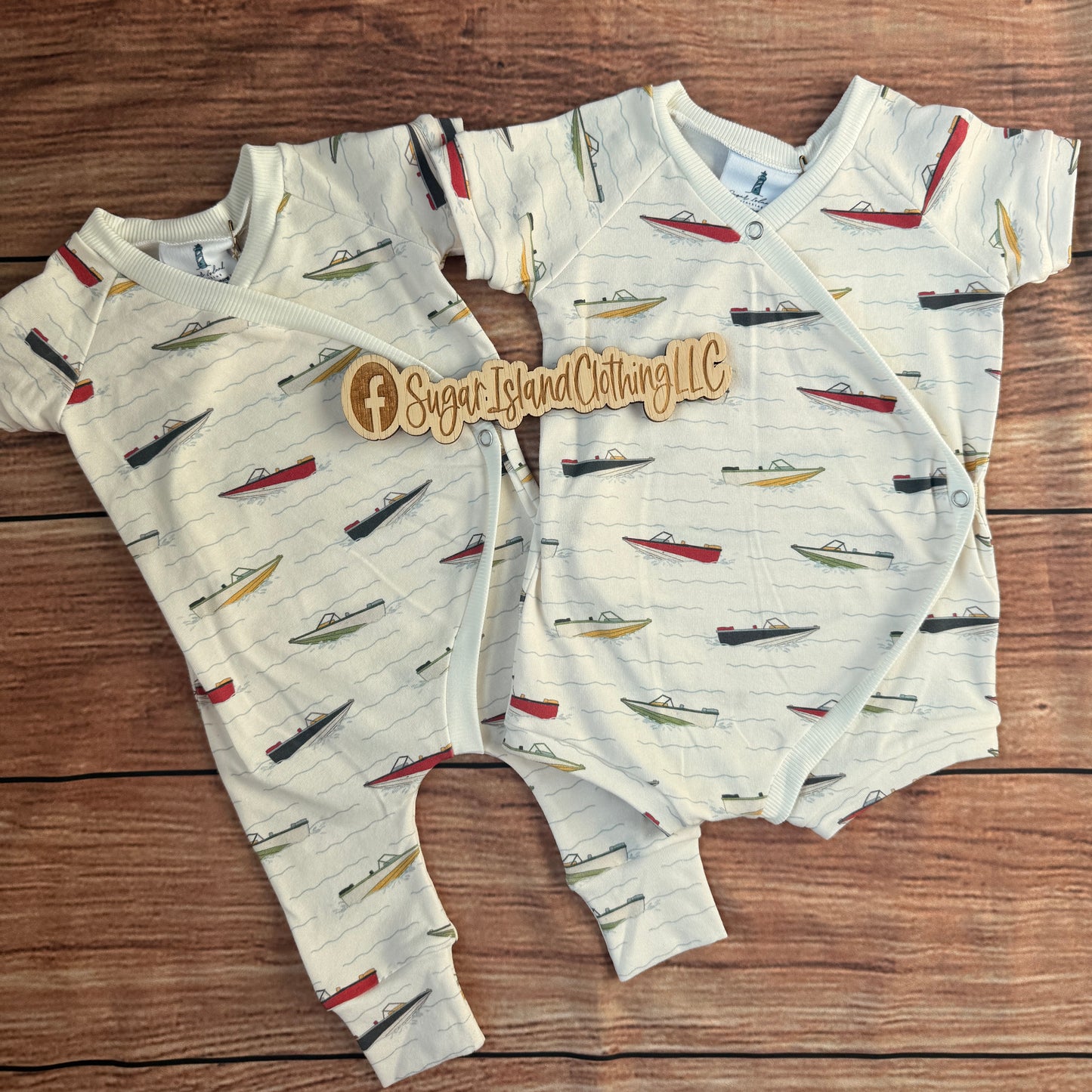 Speedboats & Waves Baby East Romper