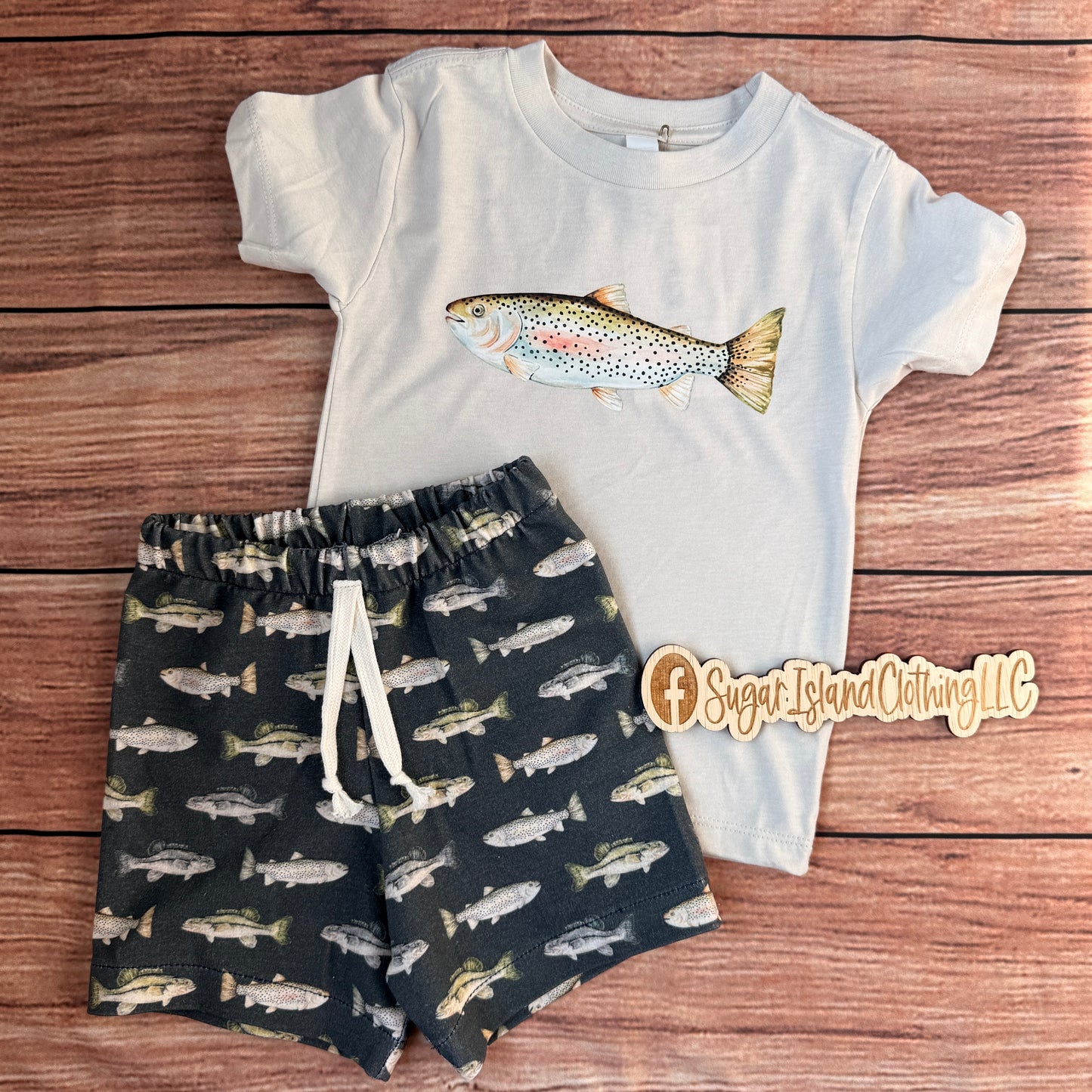 Navy Blue Fish Shorts