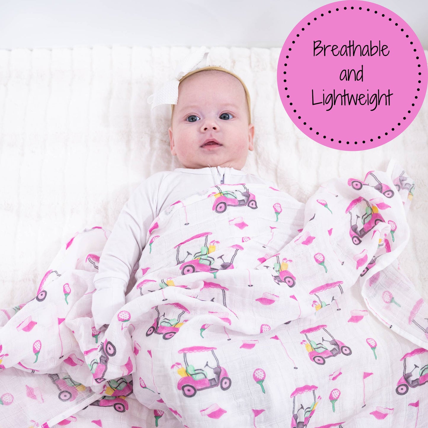 LollyBanks Lil Miss Birdie Baby Muslin Swaddle Blanket 47x47