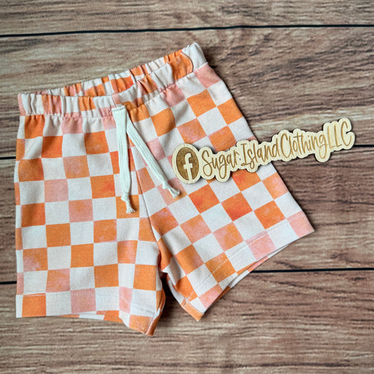 Orange Checkerboard Park Shorts