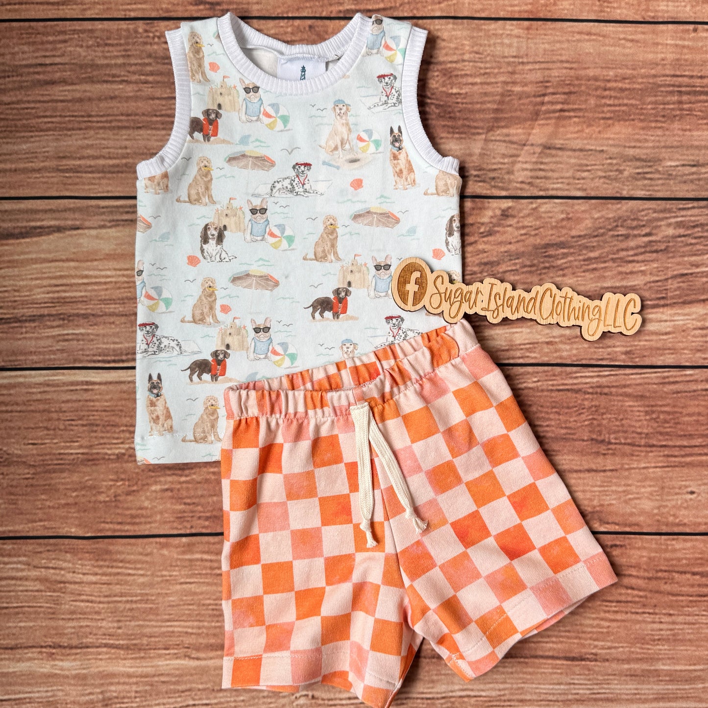 Orange Checkerboard Park Shorts