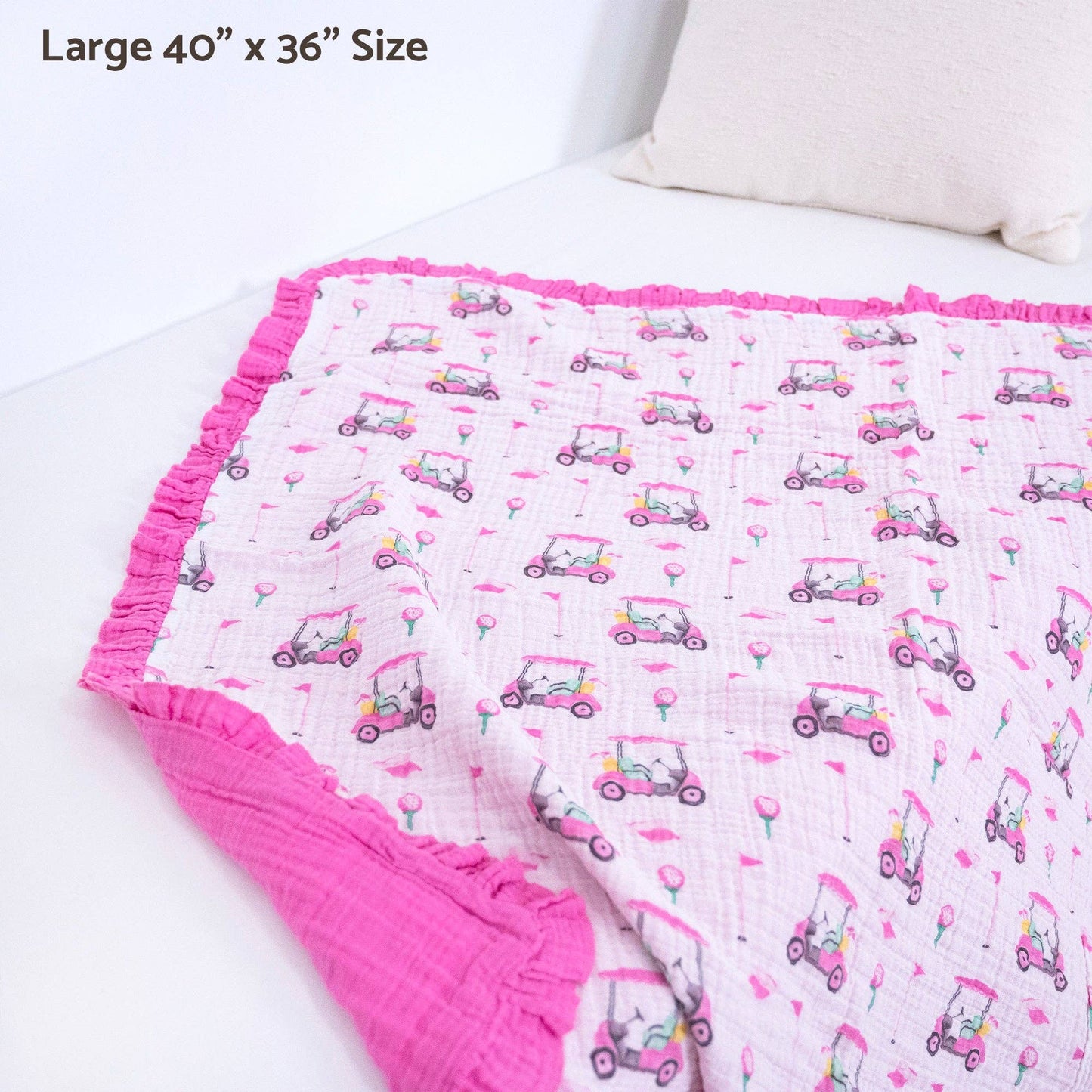 LollyBanks Lil Miss Birdie Muslin Quilt Baby & Kids Ruffle Blanket