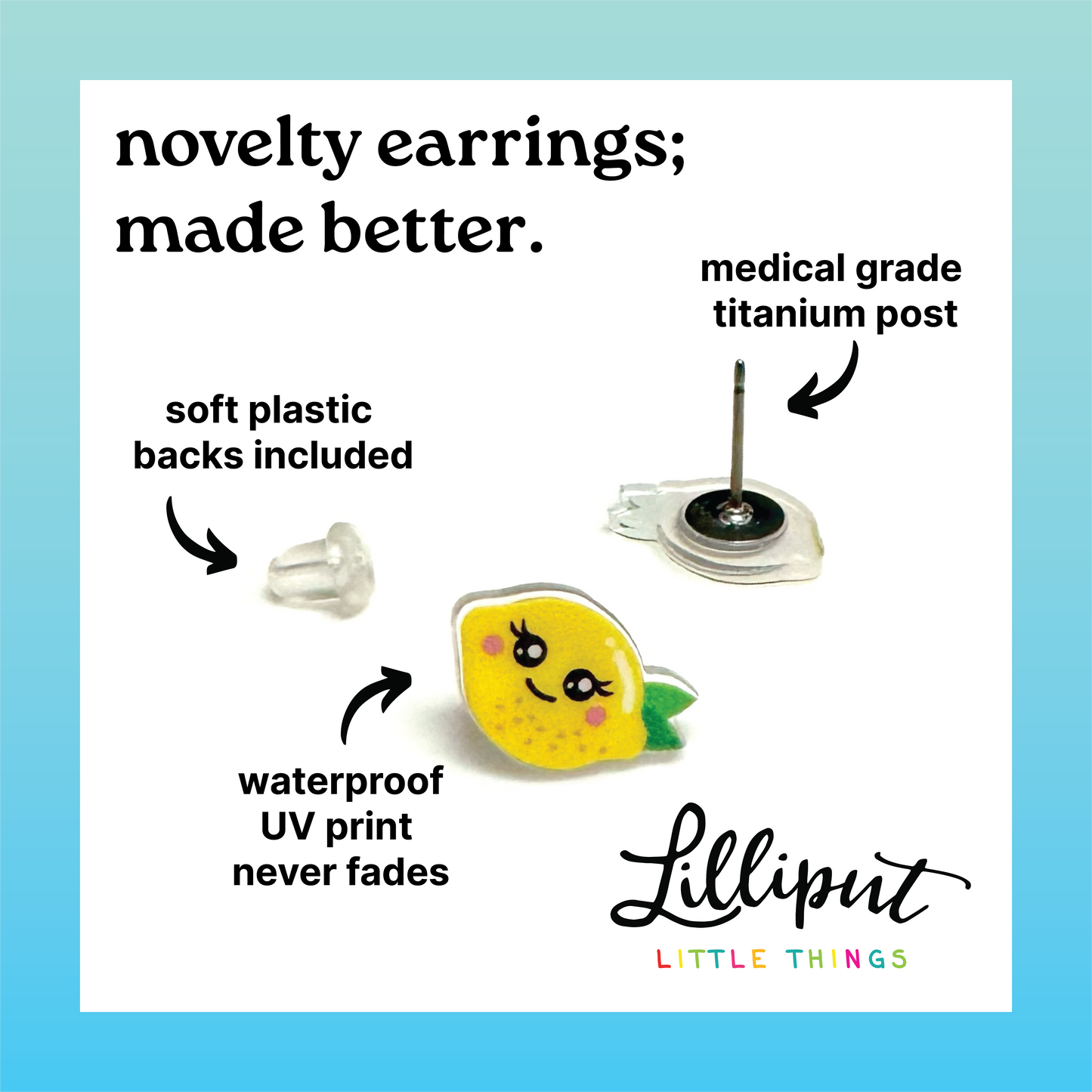 Lilliput Hedgehog Earrings // Cute Animal Earrings