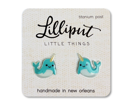 Lilliput Narwhal Earrings // Animal Earrings