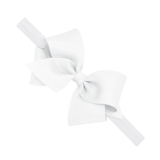 WeeOnes Extra Small White Bow Headband