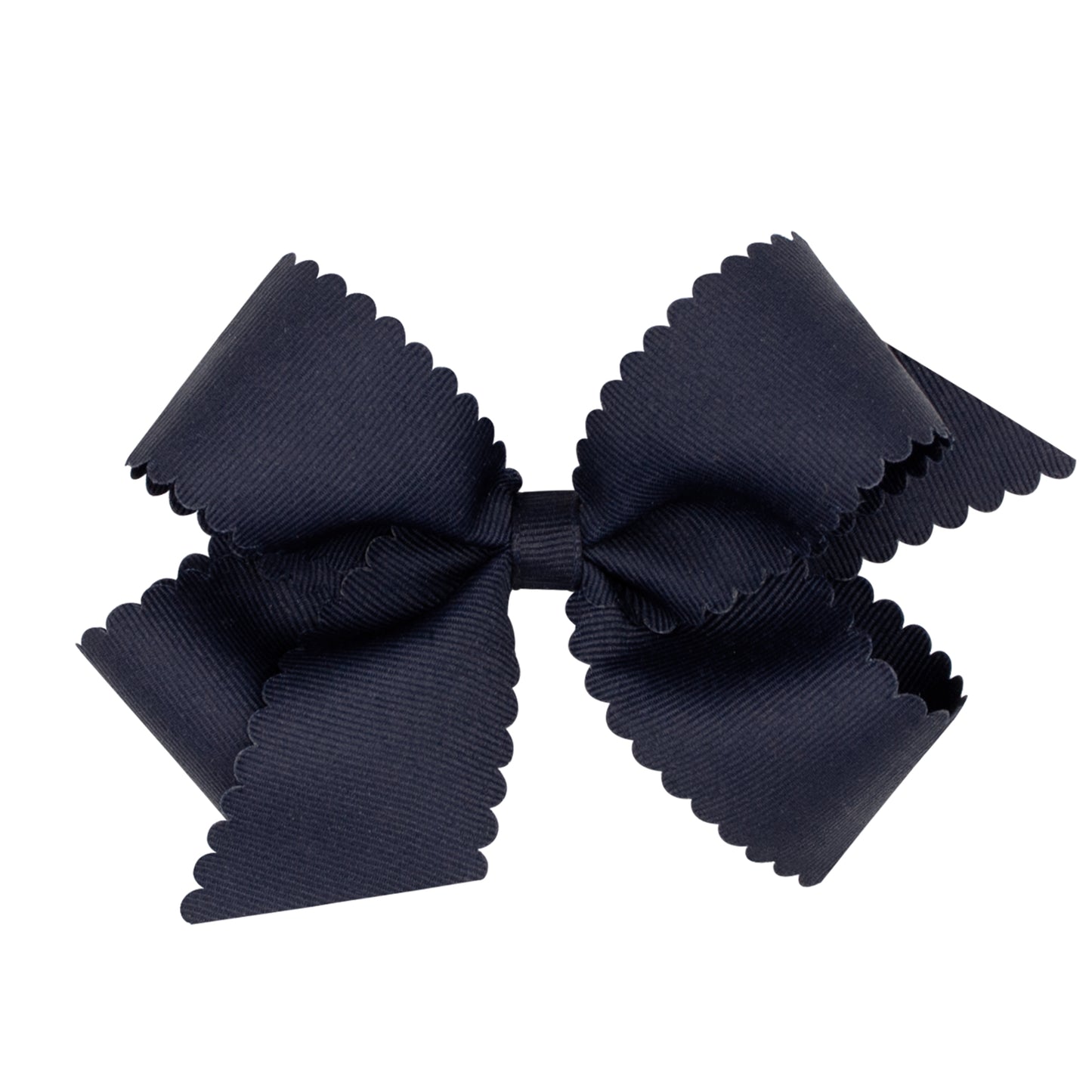 WeeOnes Medium Scalloped Edge Bow - Navy