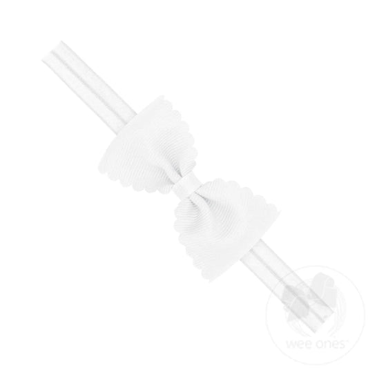 WeeOnes Small Scalloped Edge Grosgrain Headband