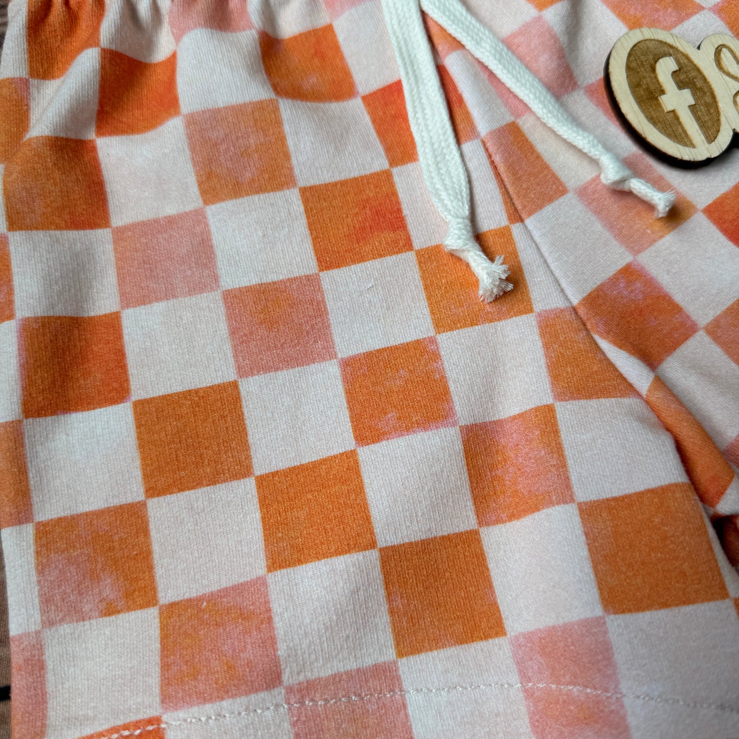 Orange Checkerboard Park Shorts
