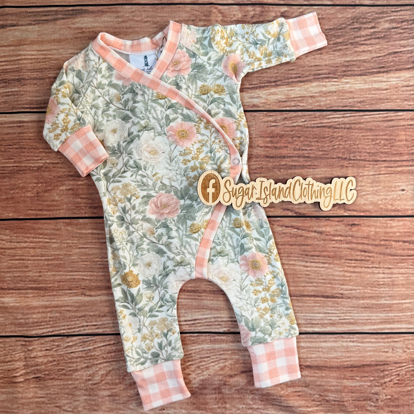 Floral & Gingham Baby East Romper
