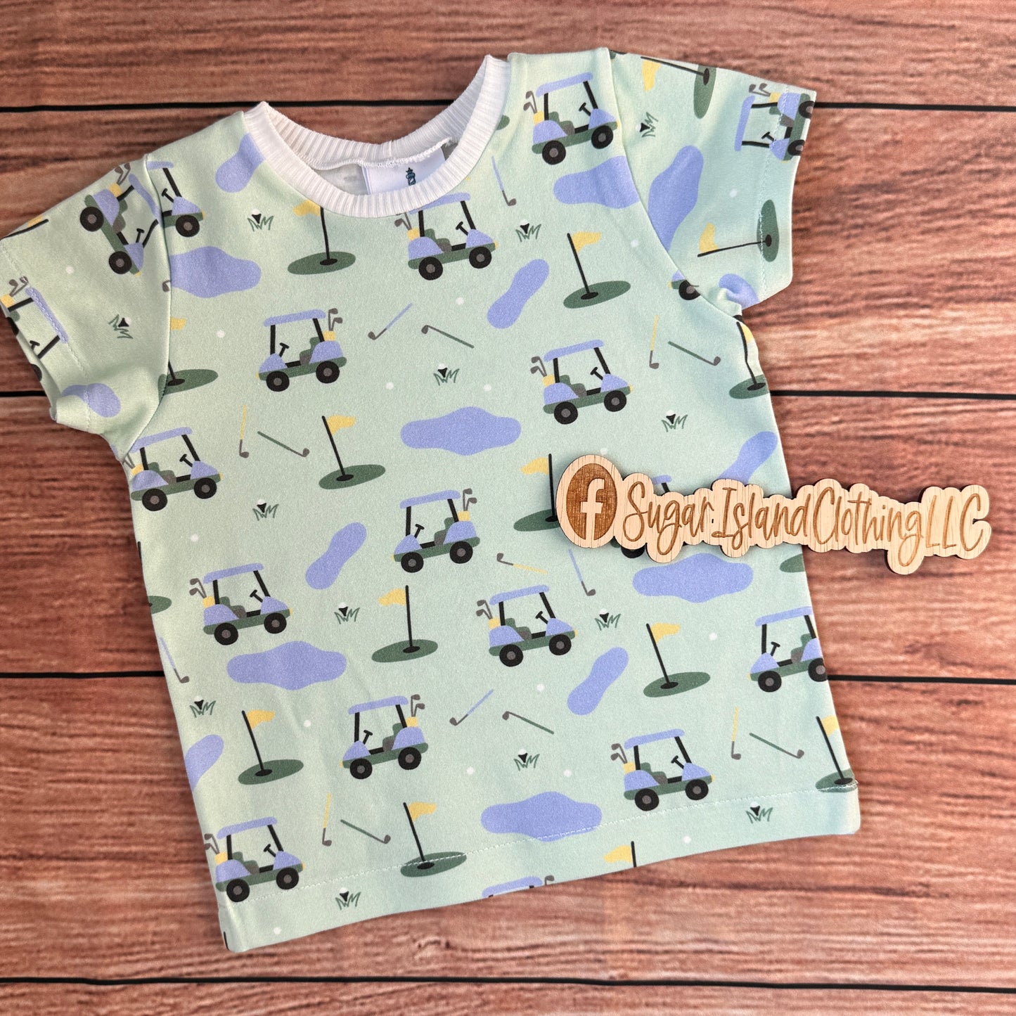 Green Golf Cart Basic Tee