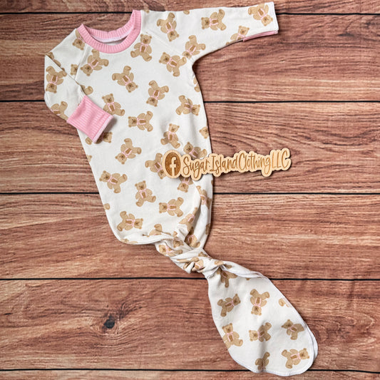 Knot Gown - Pink Bow Bears
