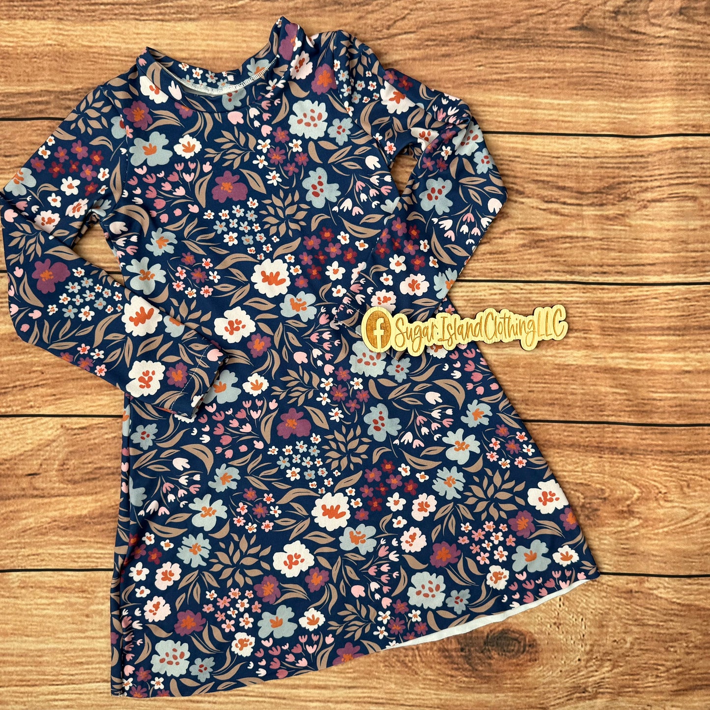 Navy Floral Dress