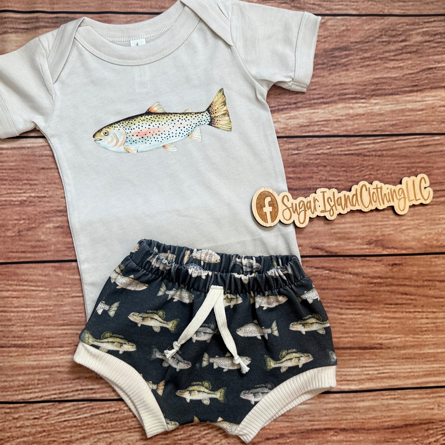 Navy Blue Fish Shorties