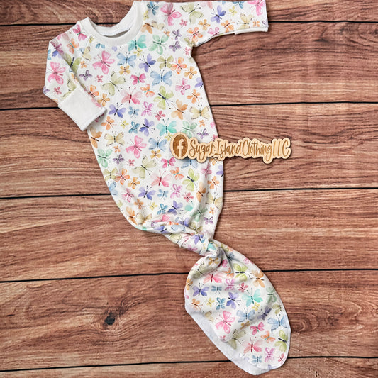 Knot Gown - Multicolor Butterflies