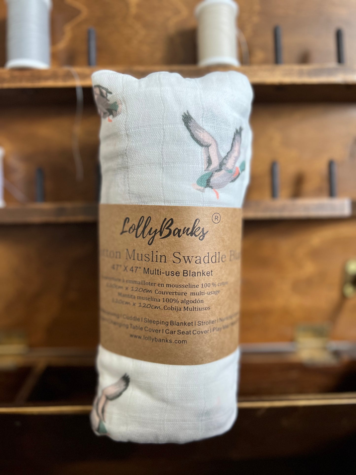 LollyBanks Quackin’ Up Muslin Swaddle