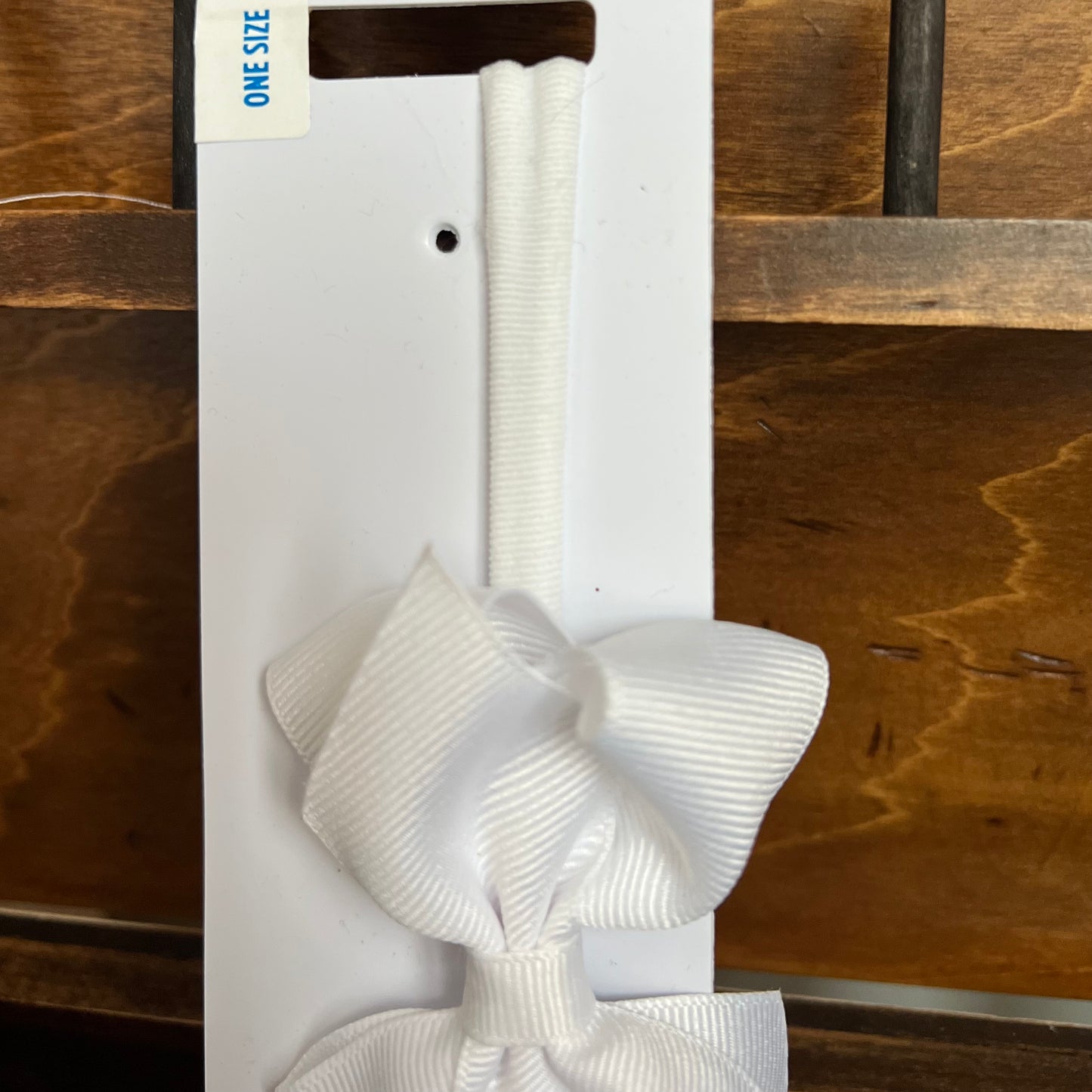 WeeOnes Extra Small White Bow Headband
