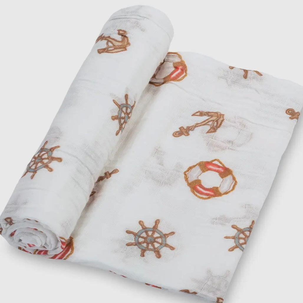 LollyBanks Ships Ahoy Muslin Swaddle