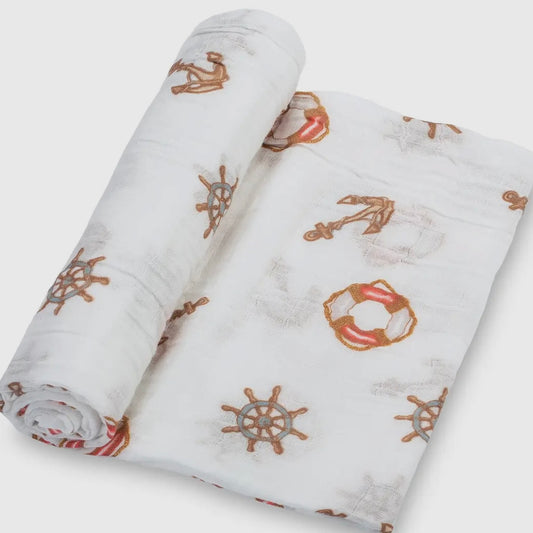 LollyBanks Ships Ahoy Muslin Swaddle