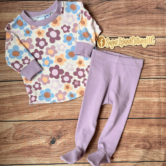 Floral Tunic & Footed Leggings Set