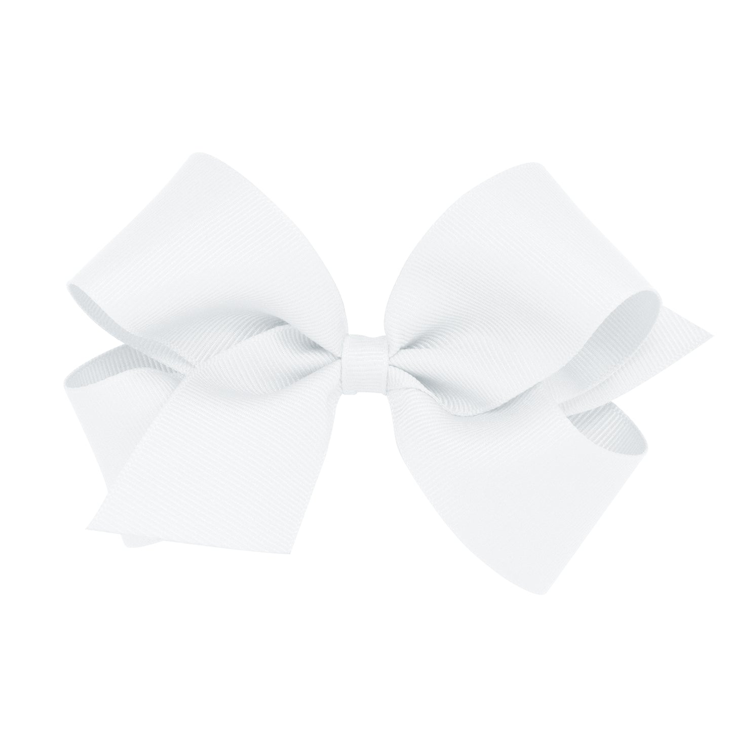 WeeOnes Medium Classic Grosgrain Bow - White