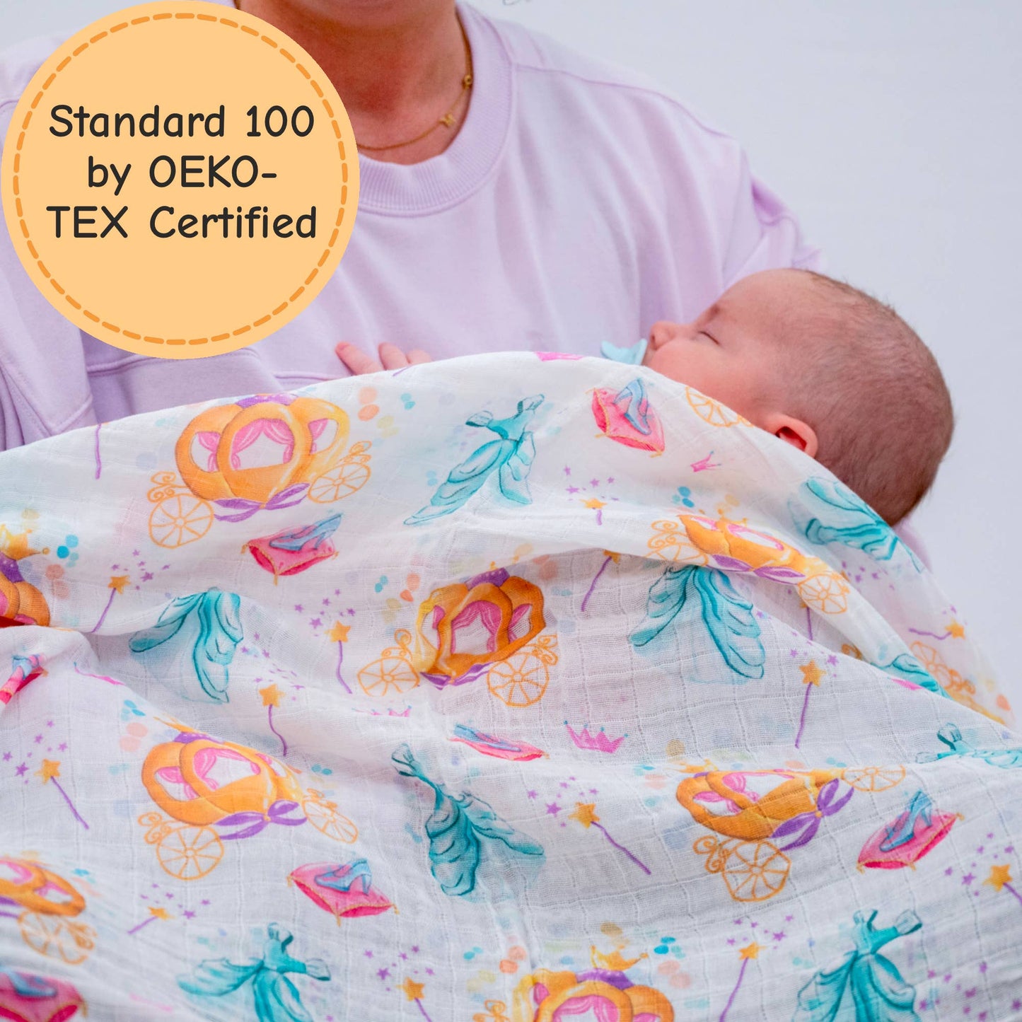Baby Muslin Swaddle Blanket 47x47 Glass Slipper