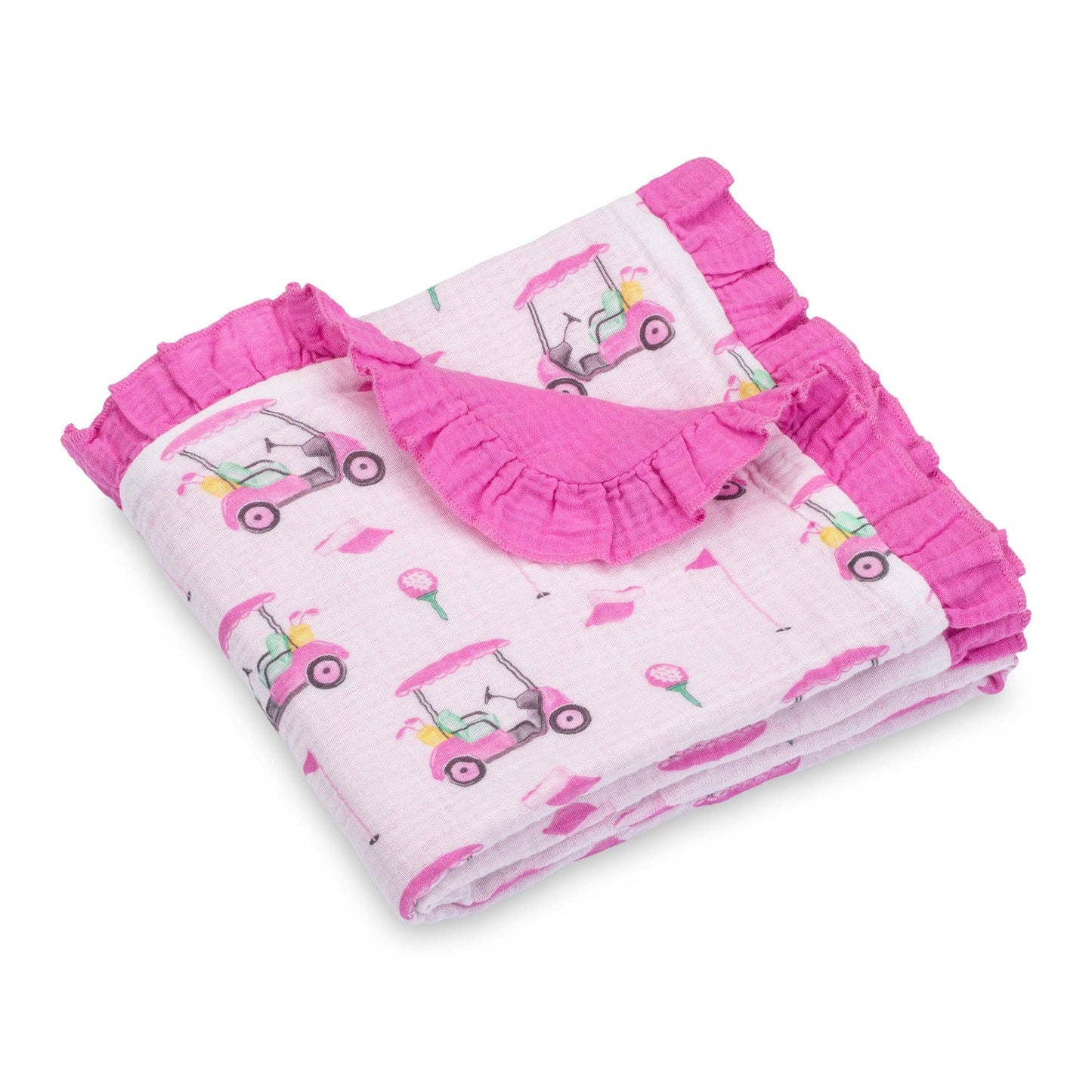 LollyBanks Lil Miss Birdie Muslin Quilt Baby & Kids Ruffle Blanket