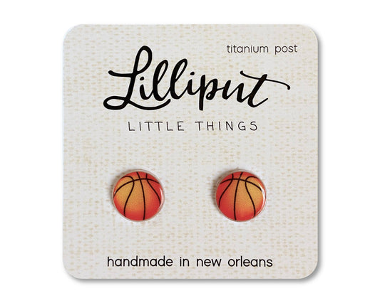 Lilliput Basketball Earrings // Sports Earrings