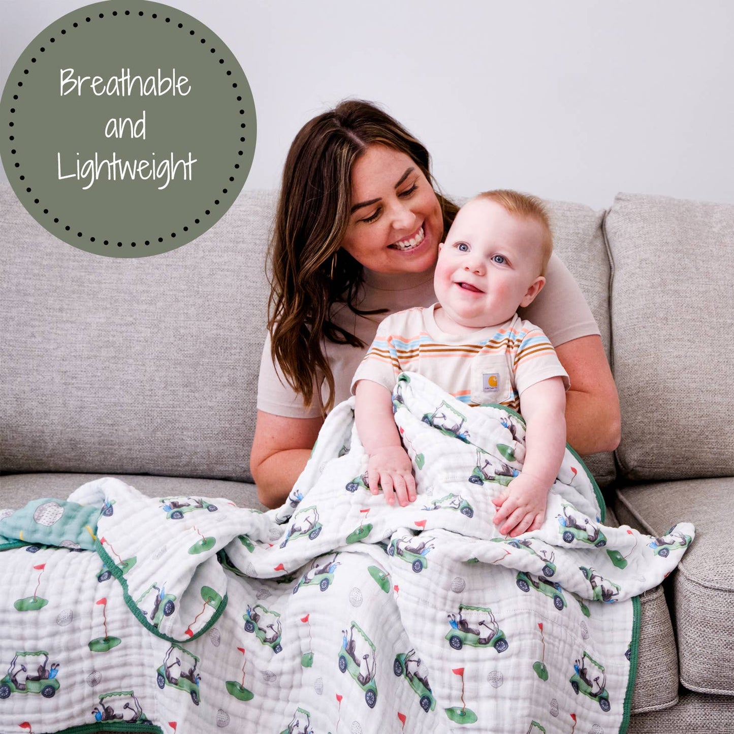 LollyBanks Golf A Round Muslin Quilt Baby & Kids Blanket