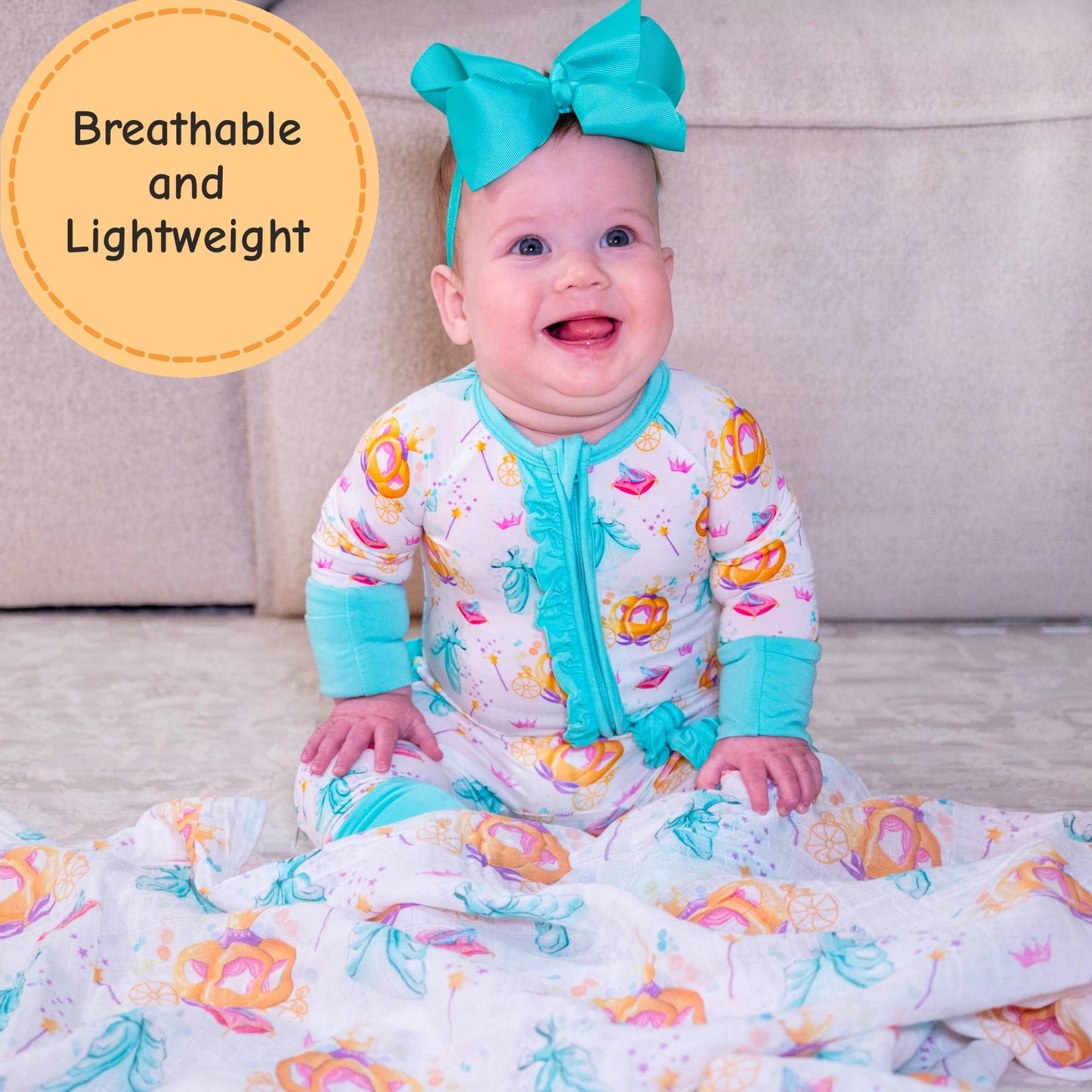 Baby Muslin Swaddle Blanket 47x47 Glass Slipper