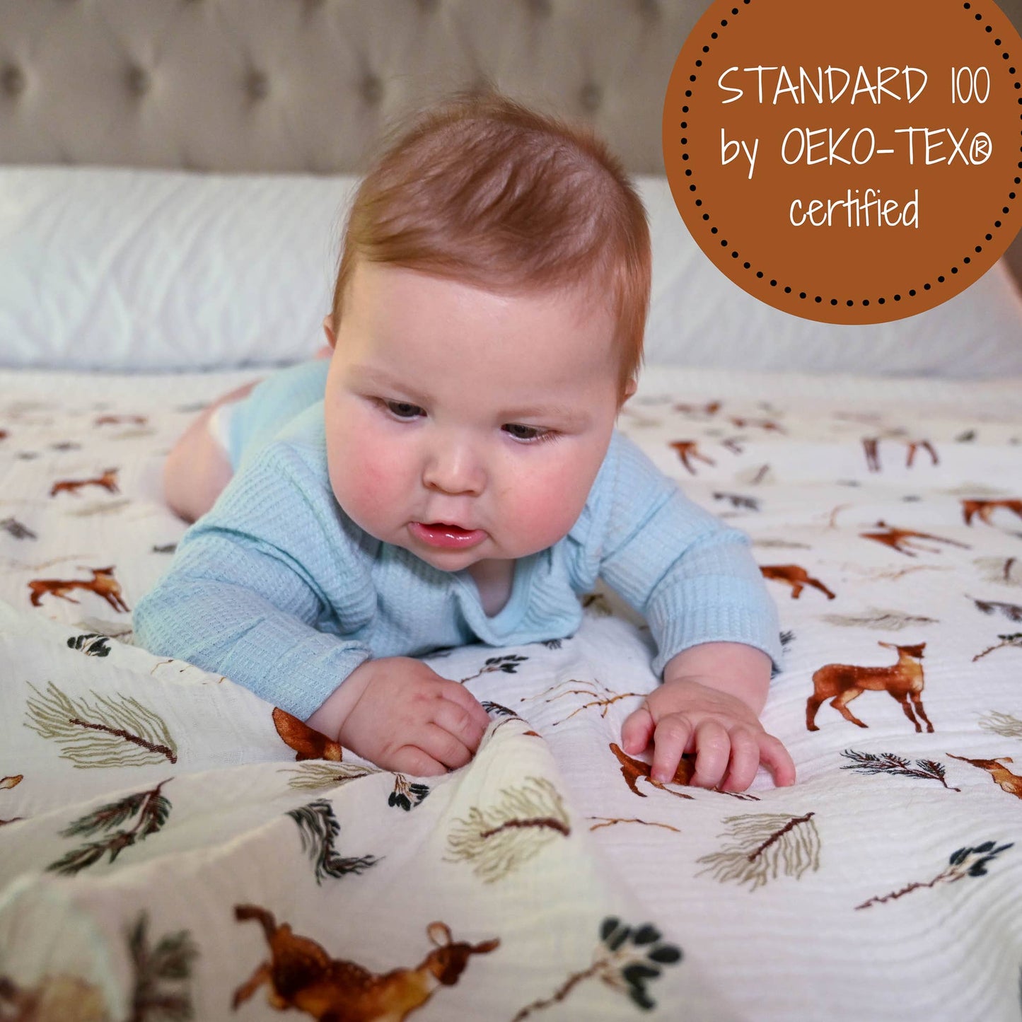 LollyBanks Oh Deer Baby Muslin Swaddle Blanket