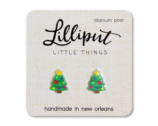 Lilliput Christmas Tree Earrings